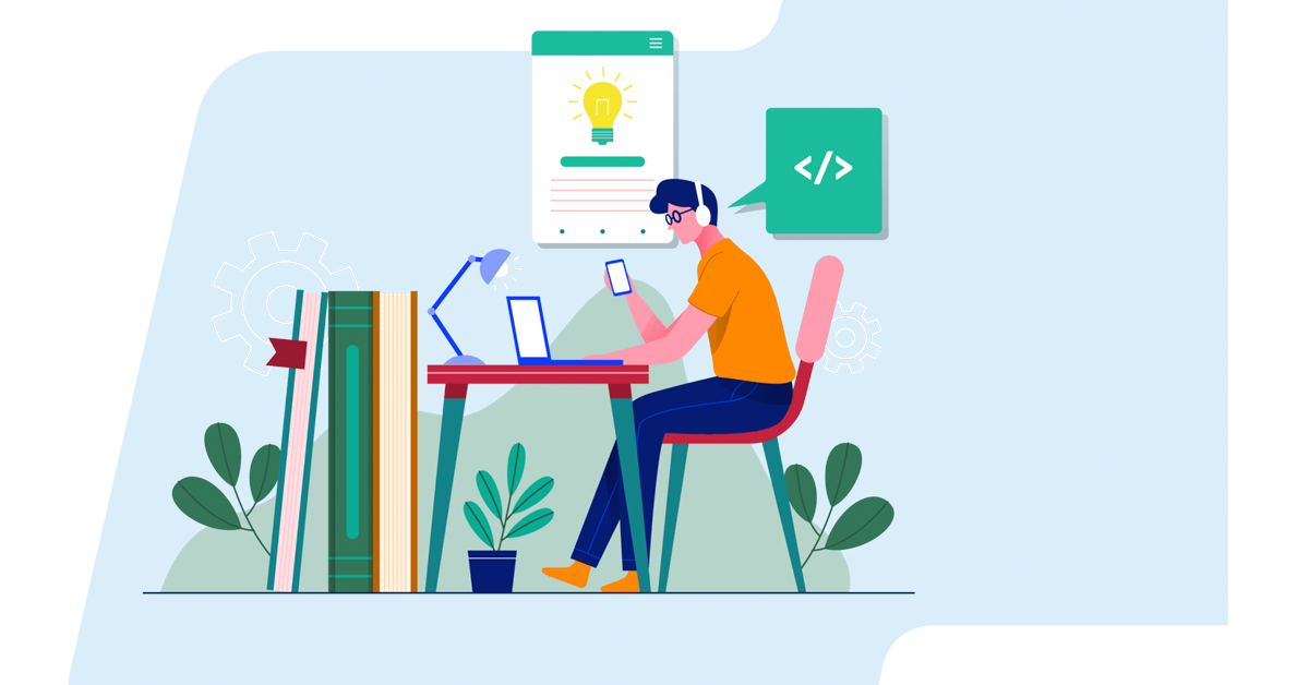 Person writing a blog